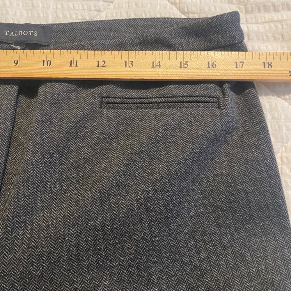 Talbots Dalton Skinny Leg Ankle Length Slim Fit Gray Herringbone Riding Pants-12 - Picture 8 of 13